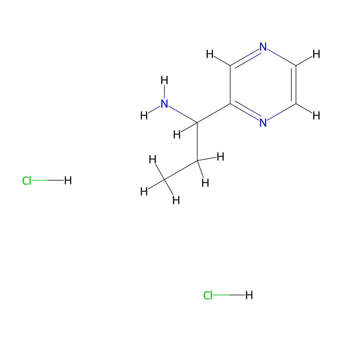 1-(Pyrazin-2-yl)propan-1-amine dihydrochloride molecular structure, CAS 1630907-31-1