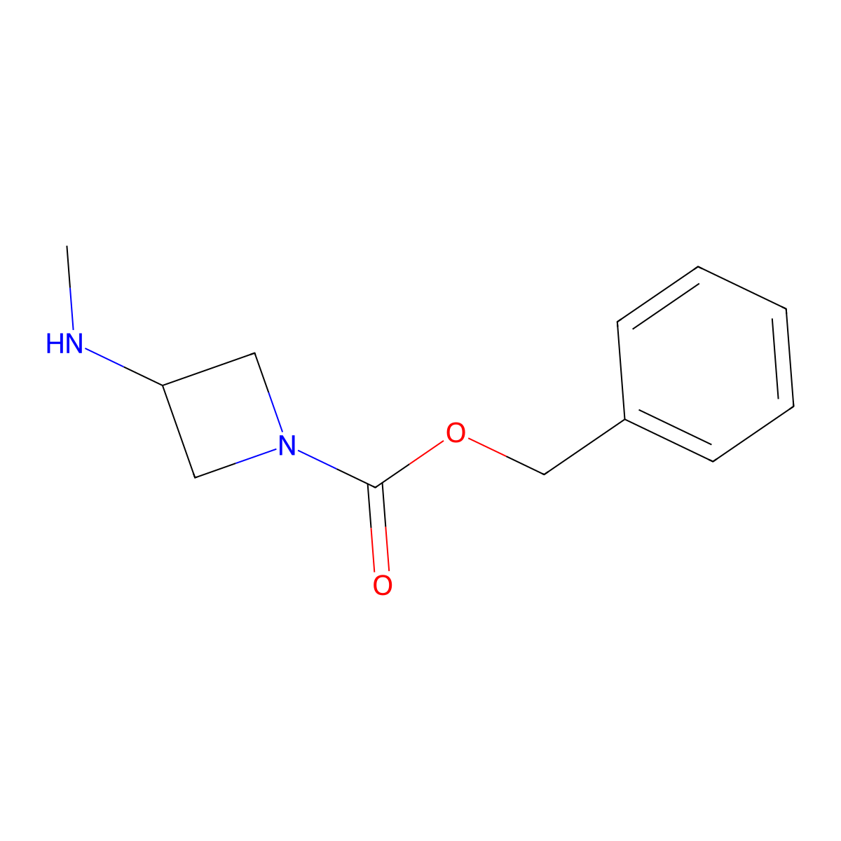 Benzyl 3-(methylamino)azetidine-1-carboxylate molecular structure, CAS 1630907-35-5