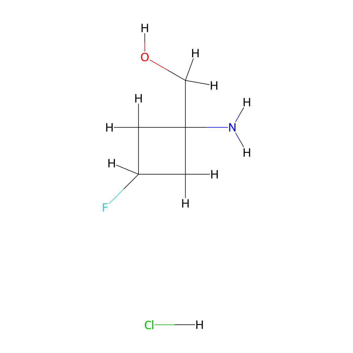 (1-Amino-3-fluorocyclobutyl)methanol hydrochloride molecular structure, CAS 1630907-36-6