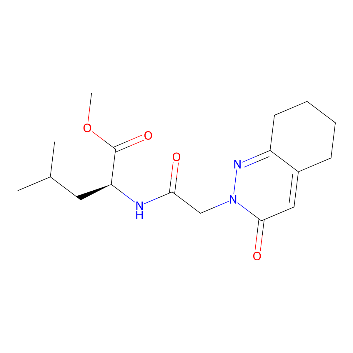 (S)-methyl 4-methyl-2-(2-(3-oxo-5,6,7,8-tetrahydrocinnolin-2(3H)-yl)acetamido)pentanoate molecular structure, CAS 1630914-75-8
