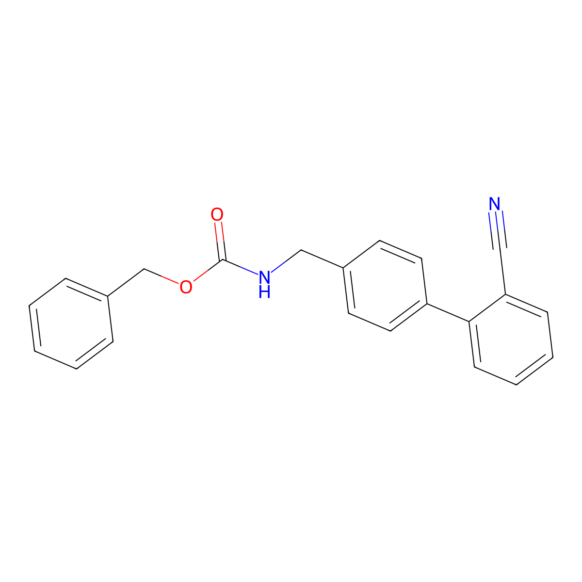 benzyl N-({2'-cyano-[1,1'-biphenyl]-4-yl}methyl)carbamate molecular structure, CAS 1630939-00-2