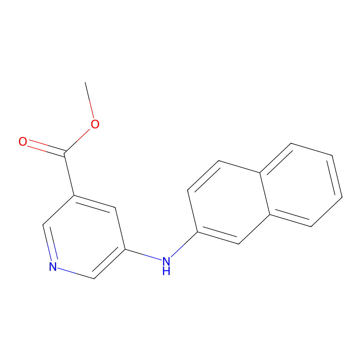 Methyl 5-[(naphthalen-2-yl)amino]pyridine-3-carboxylate molecular structure, CAS 1630966-20-9