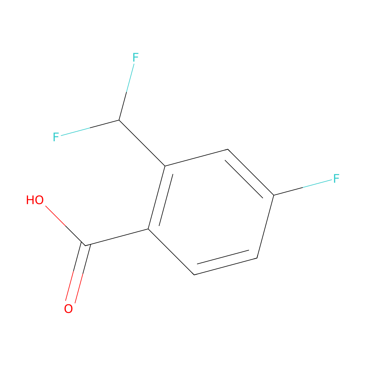 2-(Difluoromethyl)-4-fluorobenzoic acid molecular structure, CAS 1630983-02-6