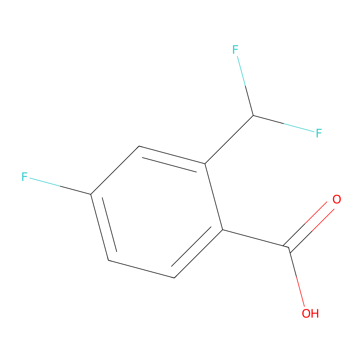 2-(Difluoromethyl)-4-fluorobenzoic acid molecular structure, CAS 1630983-02-6