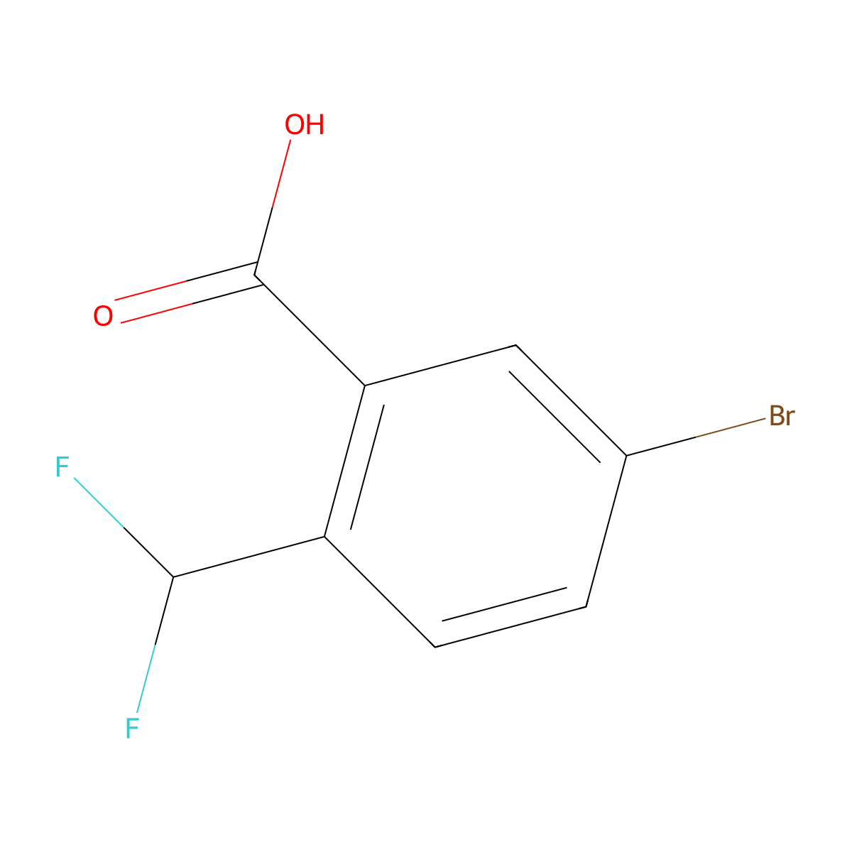 5-Bromo-2-(difluoromethyl)benzoic acid molecular structure, CAS 1630983-04-8