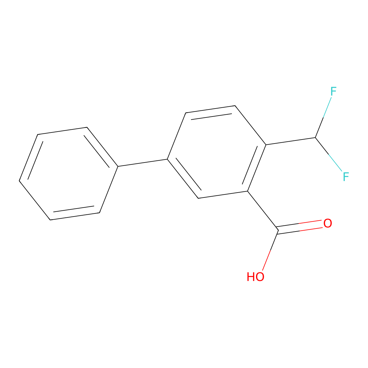 4-(Difluoromethyl)-[1,1'-biphenyl]-3-carboxylic acid molecular structure, CAS 1630983-05-9