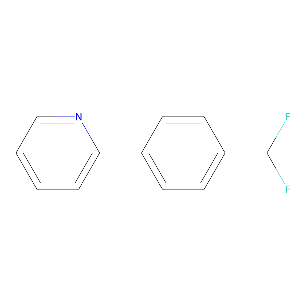 2-[4-(Difluoromethyl)phenyl]pyridine molecular structure, CAS 1630983-12-8