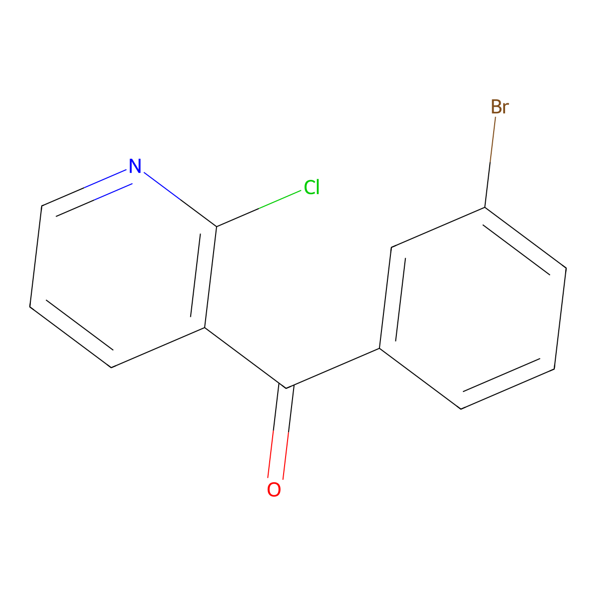 (3-Bromophenyl)(2-chloro-3-pyridinyl)methanone molecular structure, CAS 1630983-37-7
