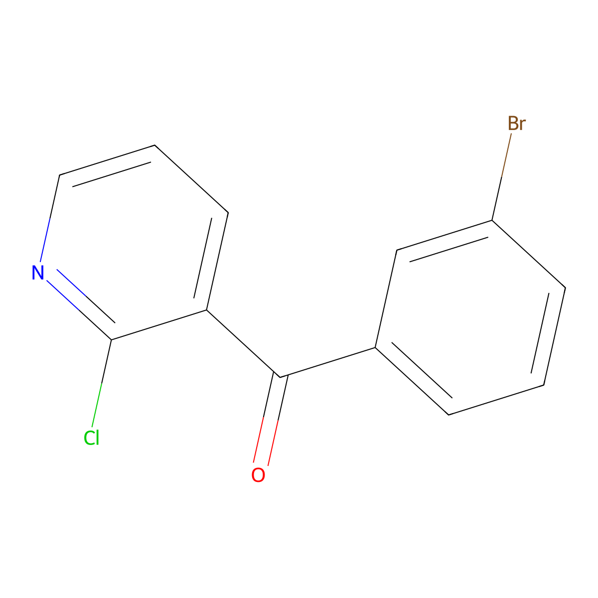 (3-Bromophenyl)(2-chloro-3-pyridinyl)methanone molecular structure, CAS 1630983-37-7