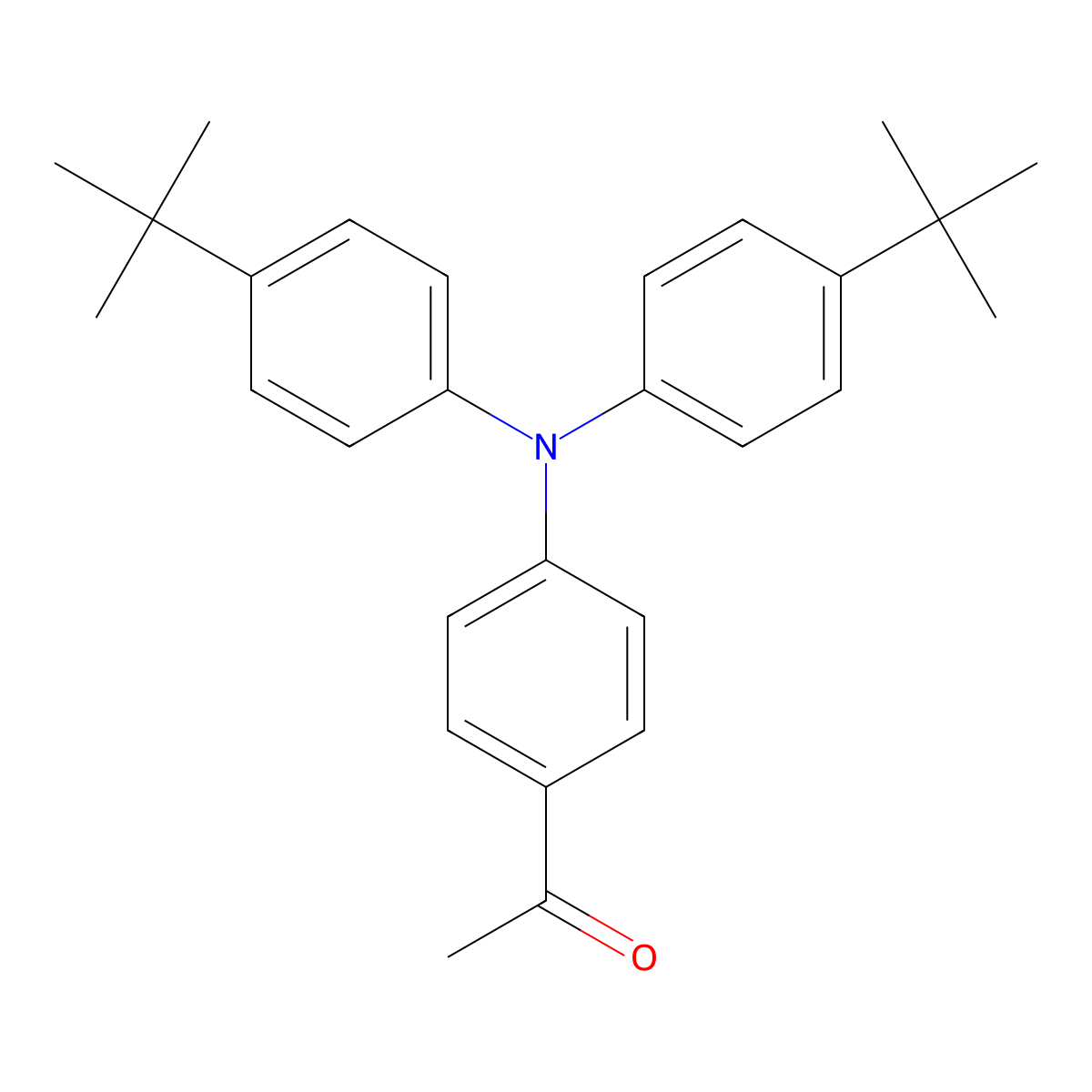 1-(4-(Bis(4-(tert-butyl)phenyl)amino)phenyl)ethanone molecular structure, CAS 1630991-46-6
