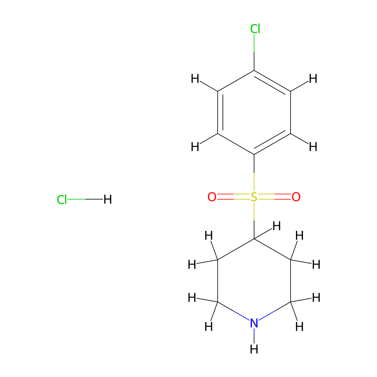 4-((4-Chlorophenyl)sulfonyl)piperidine hydrochloride molecular structure, CAS 16310-38-6