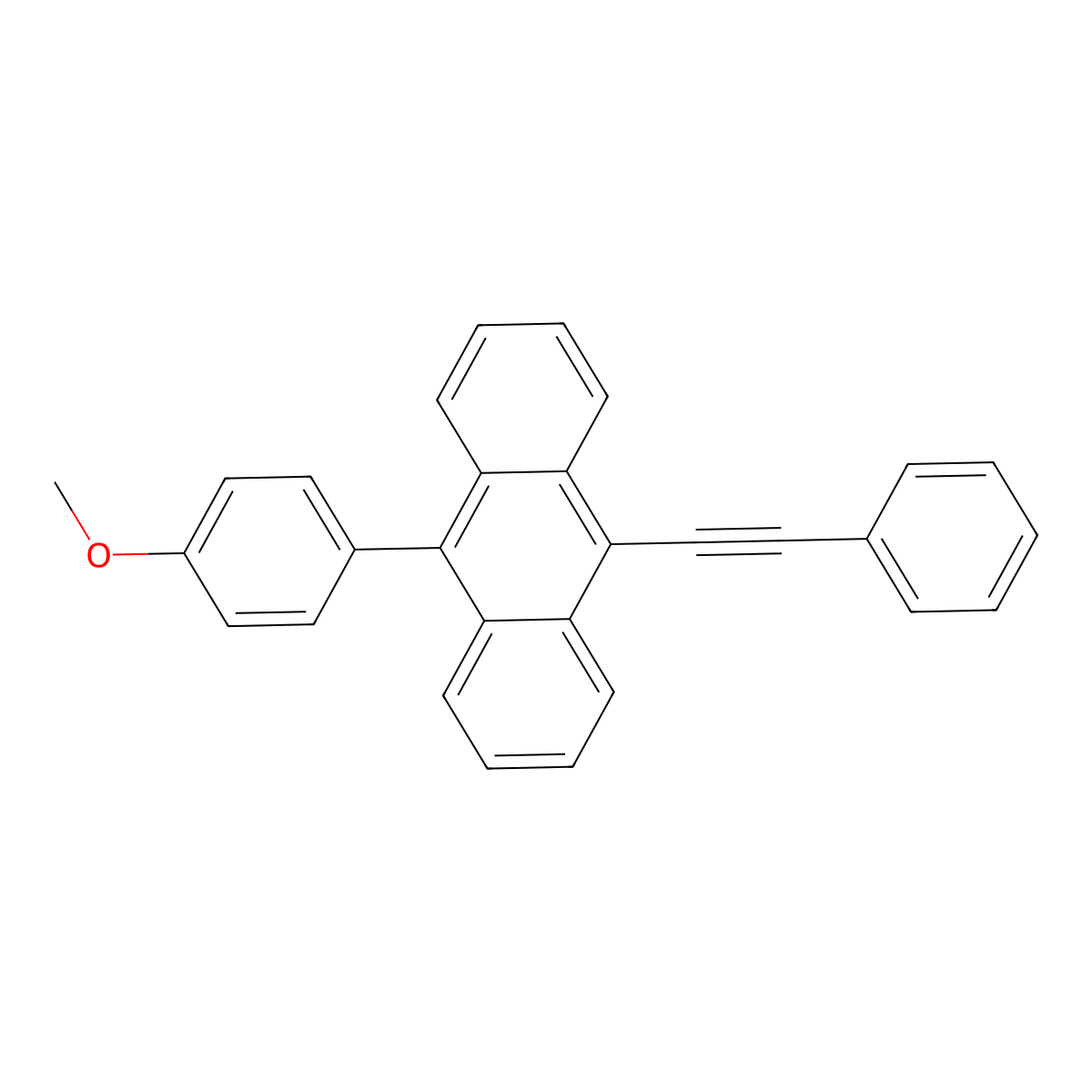 9-(4-Methoxyphenyl)-10-(2-phenylethynyl)anthracene molecular structure, CAS 1631026-05-5