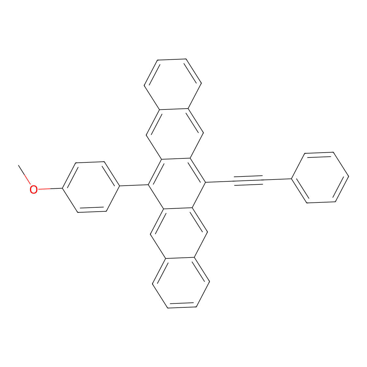 6-(4-Methoxyphenyl)-13-(phenylethynyl)pentacene molecular structure, CAS 1631026-10-2