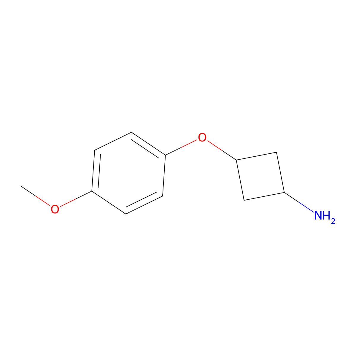 3-(4-Methoxyphenoxy)cyclobutan-1-amine molecular structure, CAS 1631027-07-0