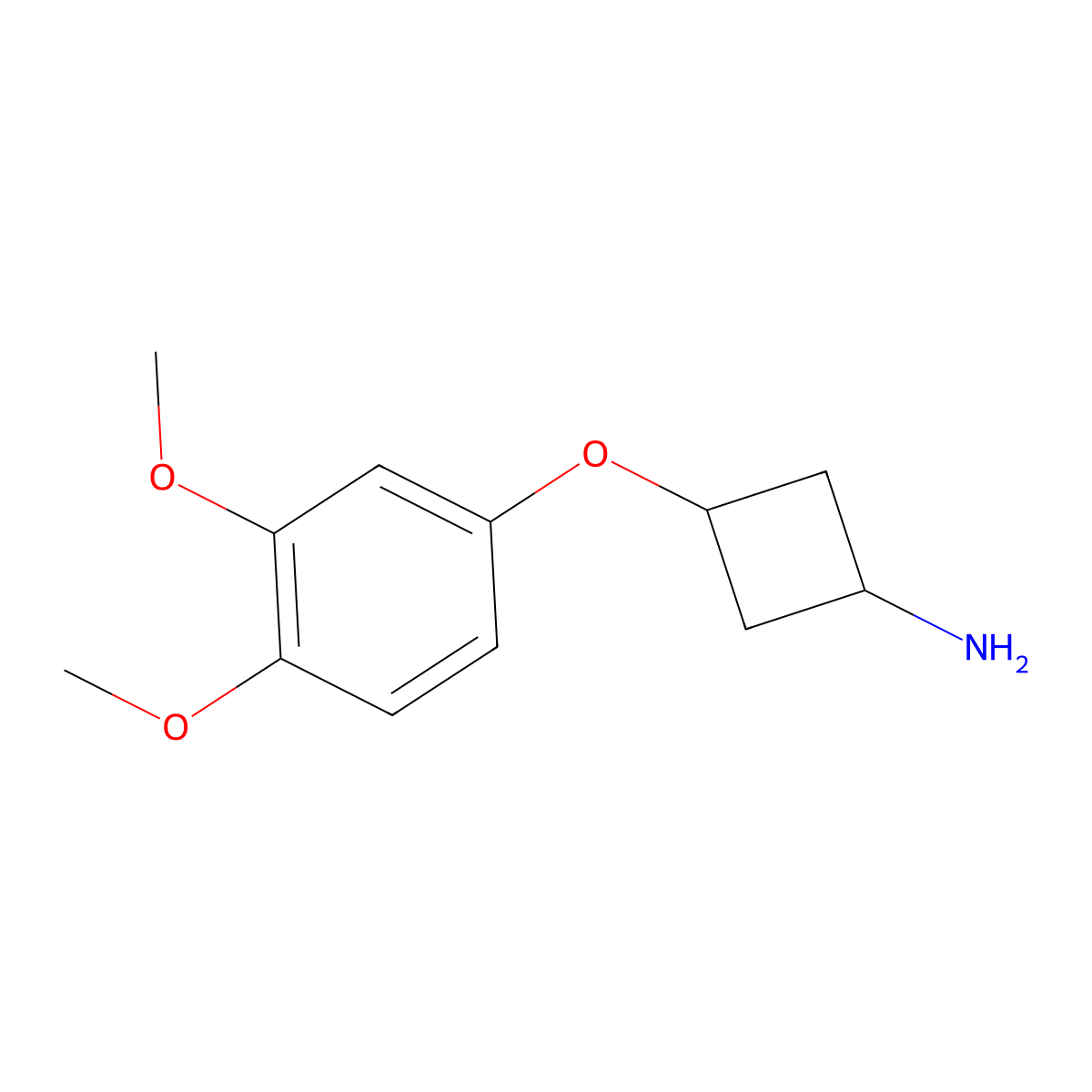 trans-3-(3,4-Dimethoxyphenoxy)cyclobutanamine molecular structure, CAS 1631027-11-6