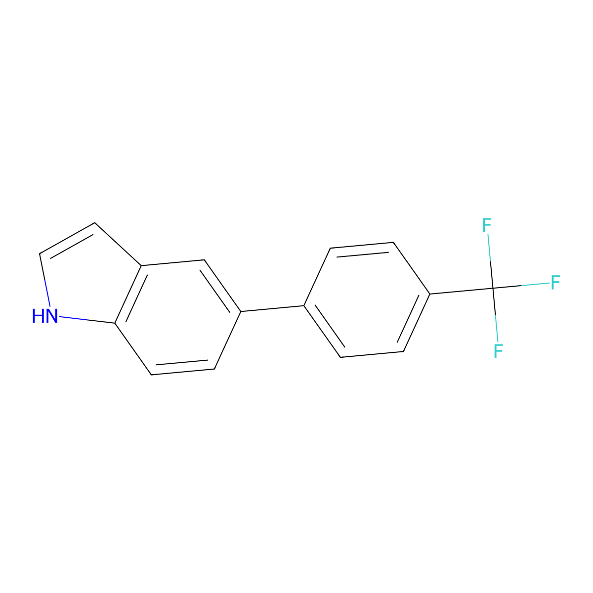 5-(4-(Trifluoromethyl)phenyl)-1H-indole molecular structure, CAS 163105-69-9