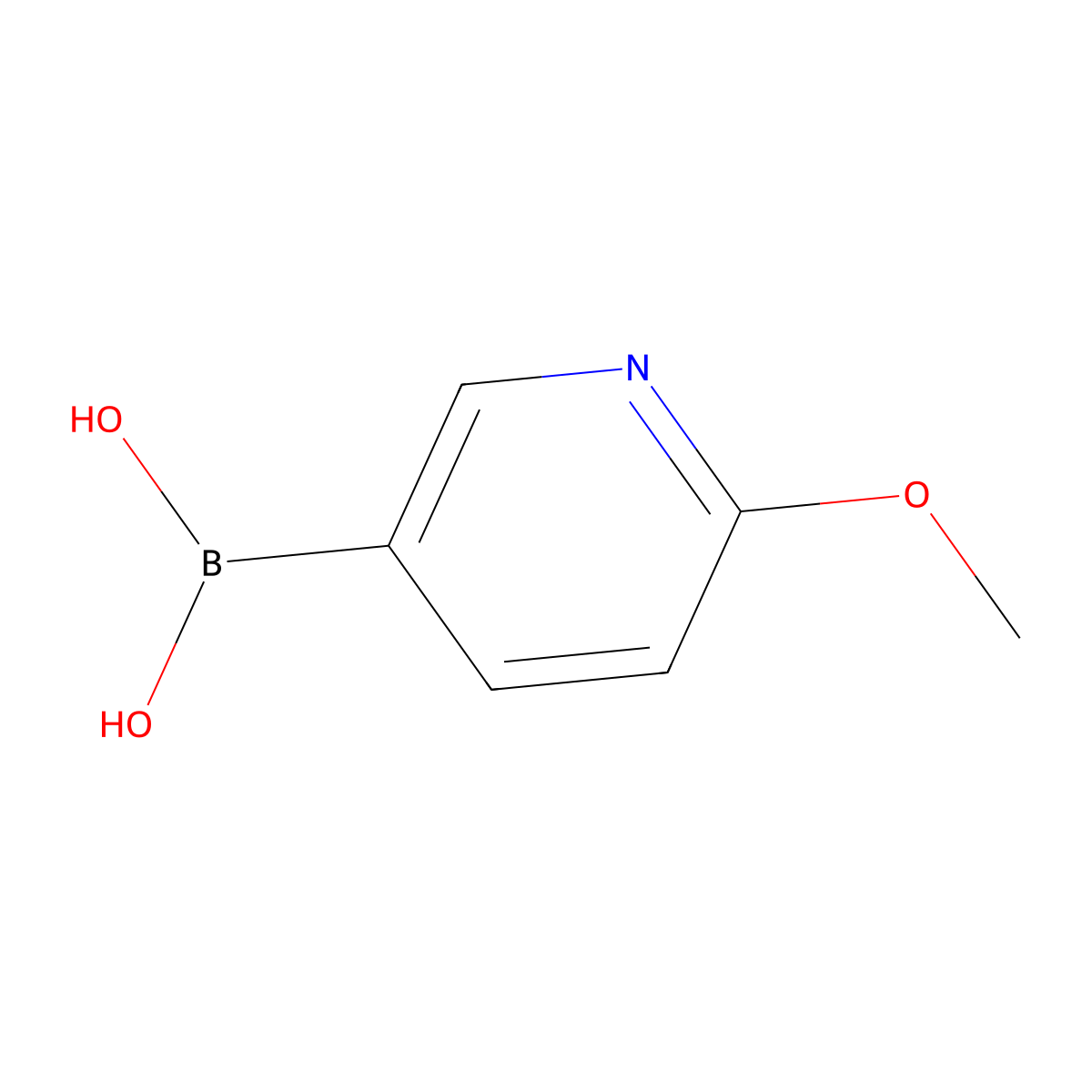 (6-Methoxypyridin-3-yl)boronic acid molecular structure, CAS 163105-89-3