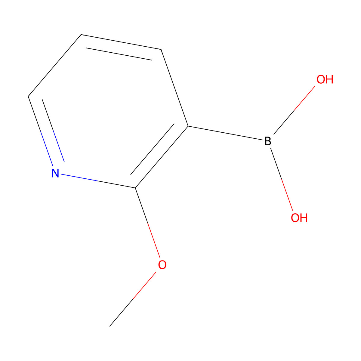 (2-Methoxypyridin-3-yl)boronic acid molecular structure, CAS 163105-90-6