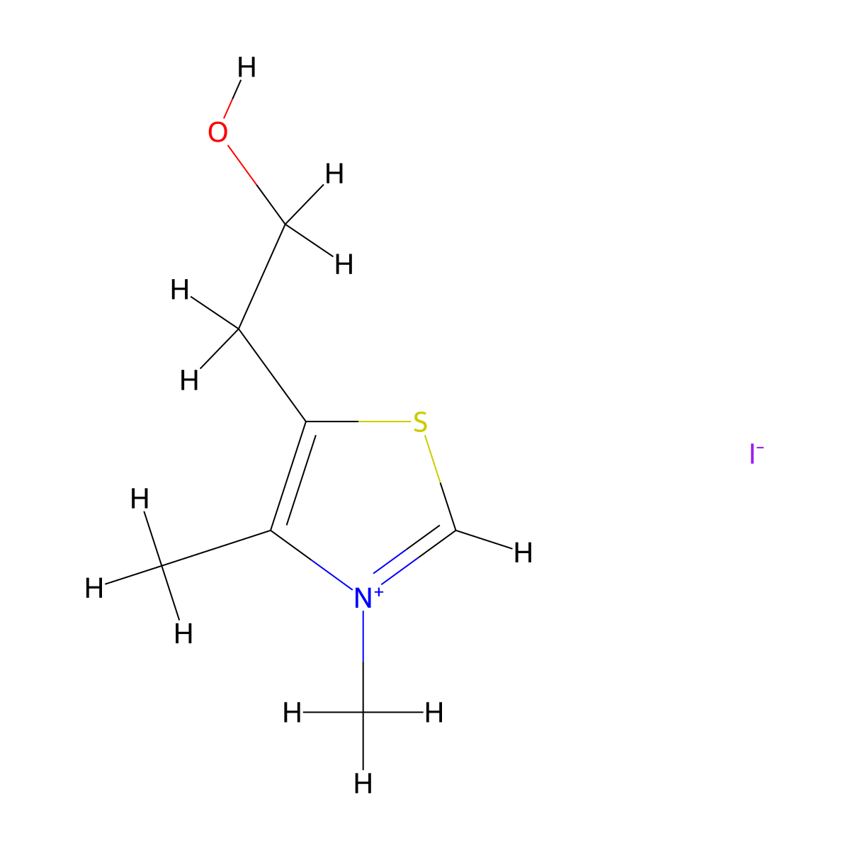 5-(2-Hydroxyethyl)-3,4-dimethylthiazol-3-ium iodide molecular structure, CAS 16311-69-6