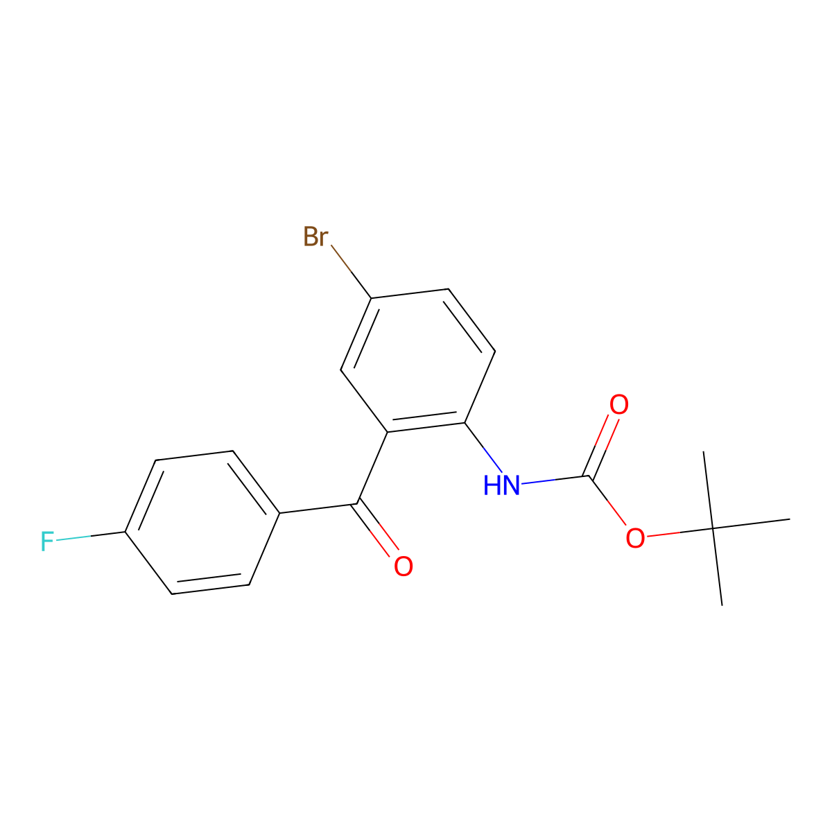 tert-butyl N-[4-bromo-2-(4-fluorobenzoyl)phenyl]carbamate molecular structure, CAS 1631144-84-7
