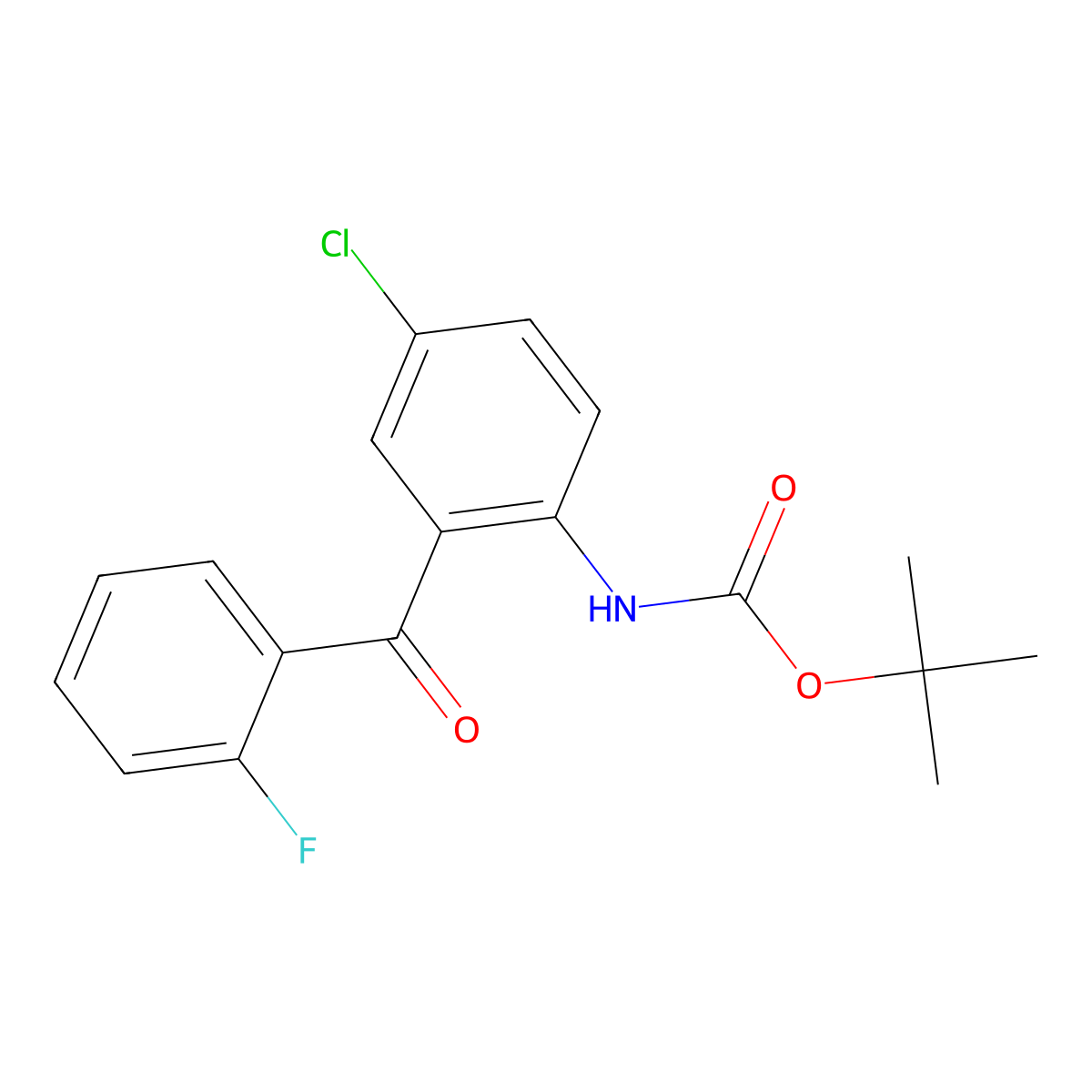 tert-butyl N-[4-chloro-2-(2-fluorobenzoyl)phenyl]carbamate molecular structure, CAS 1631144-85-8