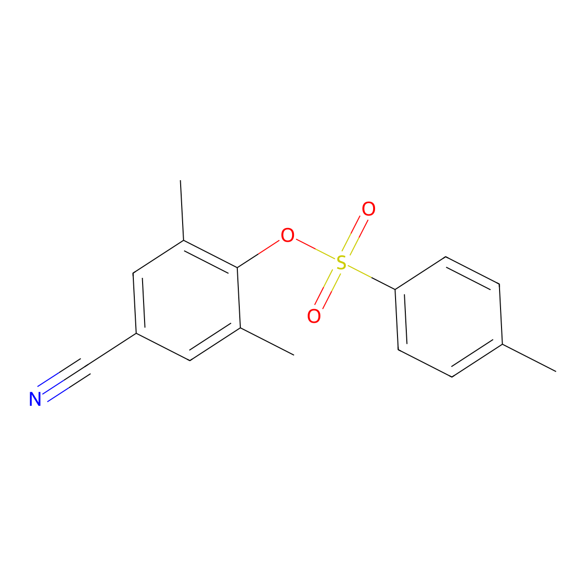4-Cyano-2,6-dimethylphenyl 4-methylbenzene-1-sulfonate molecular structure, CAS 1631145-64-6