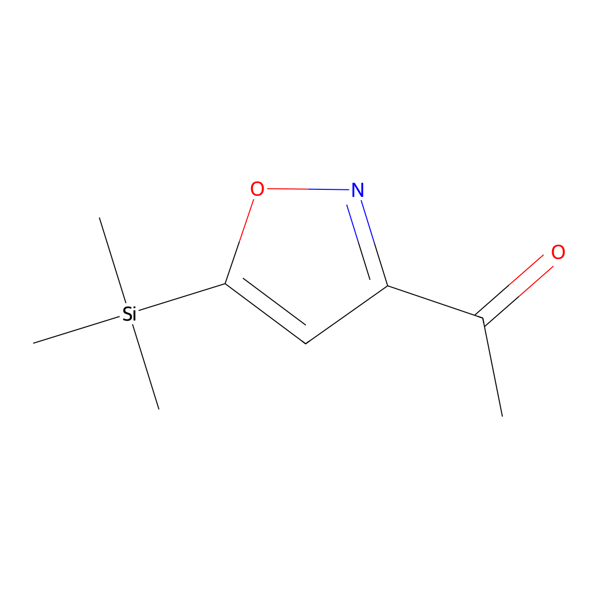 1-[5-(Trimethylsilyl)-1,2-oxazol-3-yl]ethan-1-one molecular structure, CAS 1631147-77-7