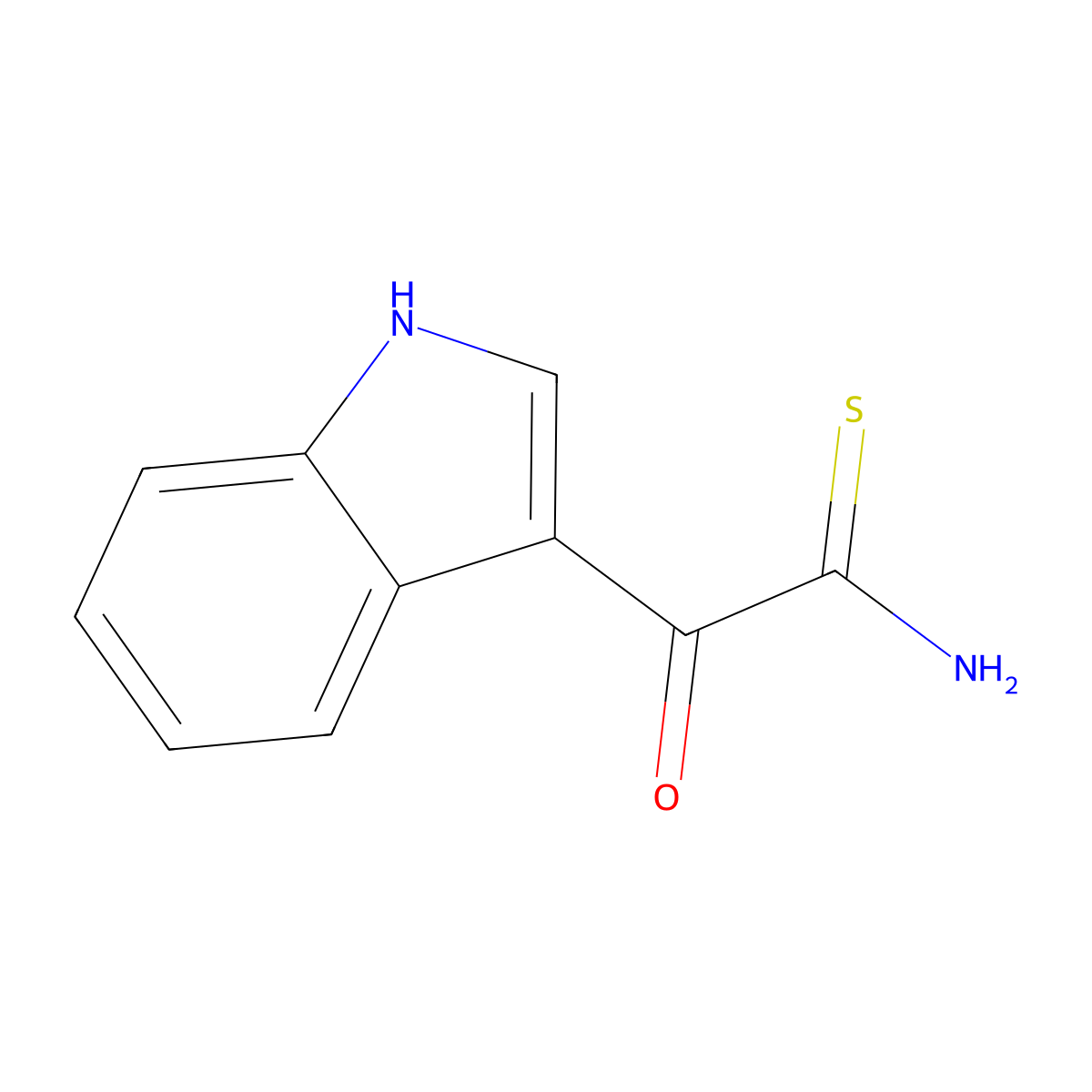 2-(1H-indol-3-yl)-2-oxoethanethioamide molecular structure, CAS 1631161-17-5