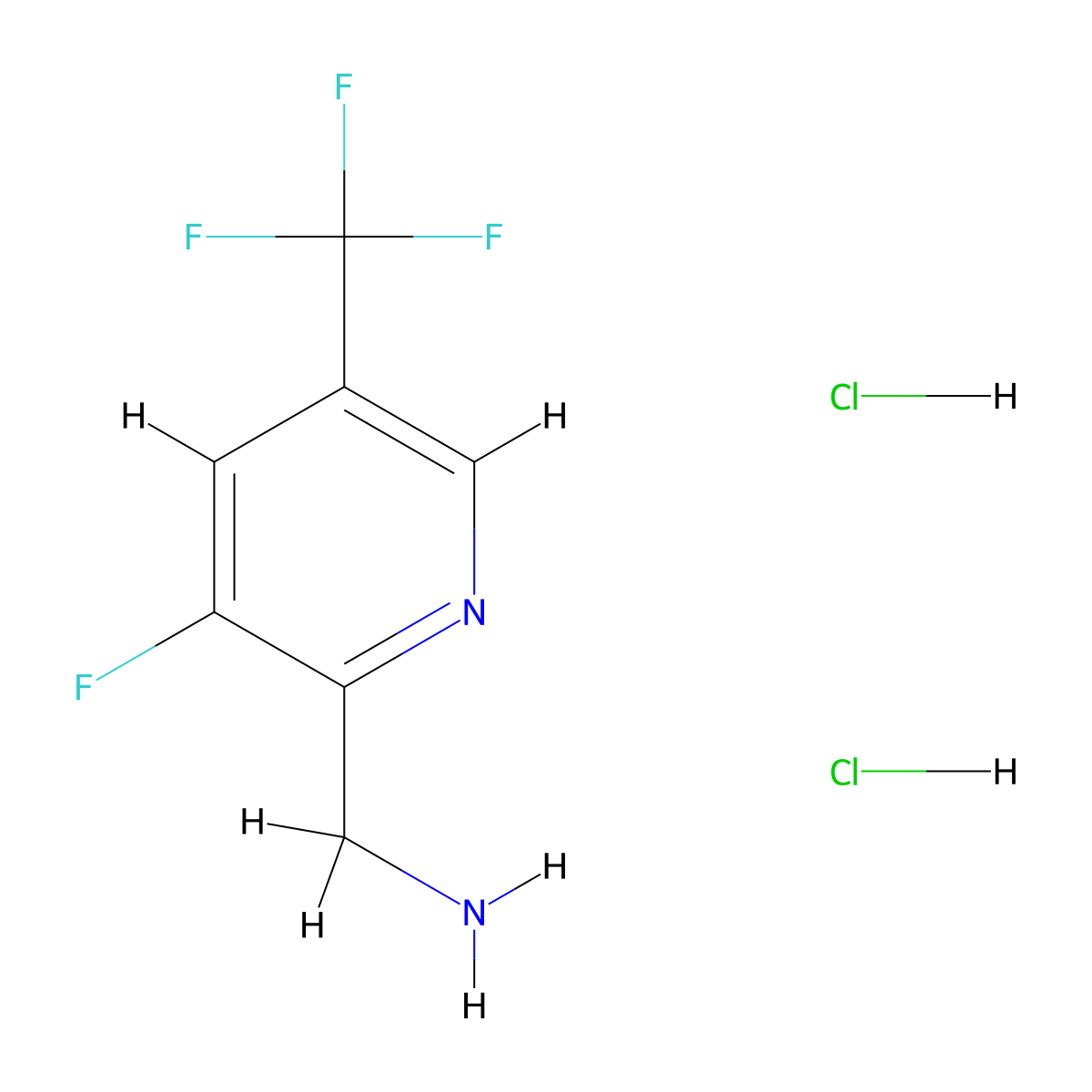 (3-Fluoro-5-(trifluoromethyl)pyridin-2-yl)methanamine dihydrochloride molecular structure, CAS 1631164-93-6