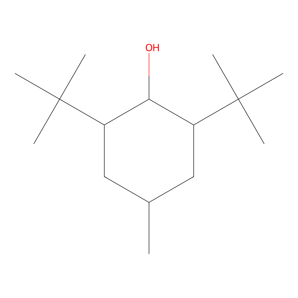Cyclohexanol, 2,6-bis(1,1-dimethylethyl)-4-methyl- molecular structure, CAS 163119-16-2