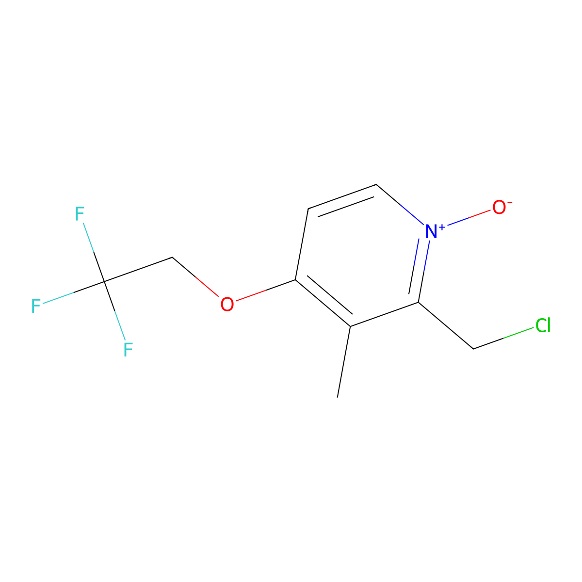 2-Chloromethyl-3-methyl-4-(2,2,2-trifluoroethoxy)pyridine N-Oxide molecular structure, CAS 163119-28-6