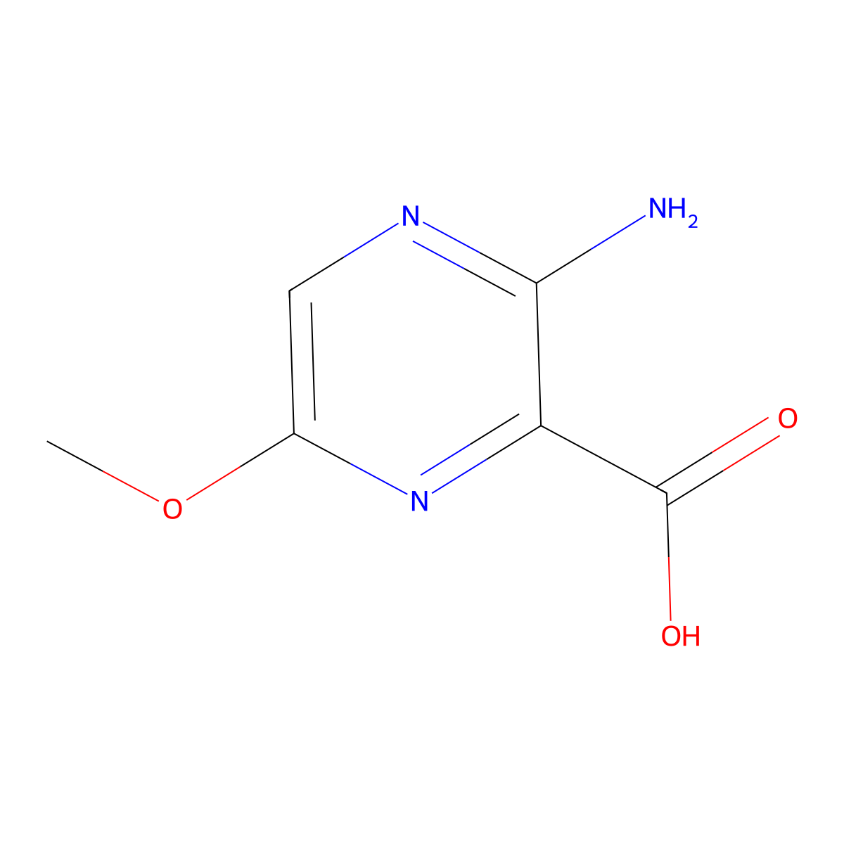 3-Amino-6-methoxypyrazine-2-carboxylic acid molecular structure, CAS 16312-52-0
