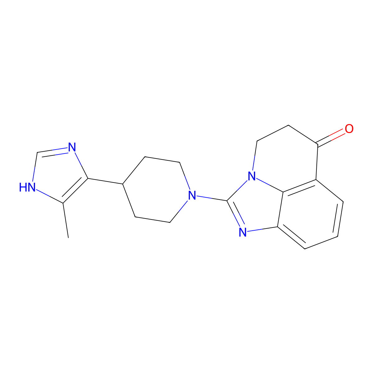 4,5-Dihydro-2-[4-(4-methyl-1H-imidazol-5-yl)-1-piperidinyl]-6H-imidazo[4,5,1-ij]quinolin-6-one molecular structure, CAS 163120-31-8