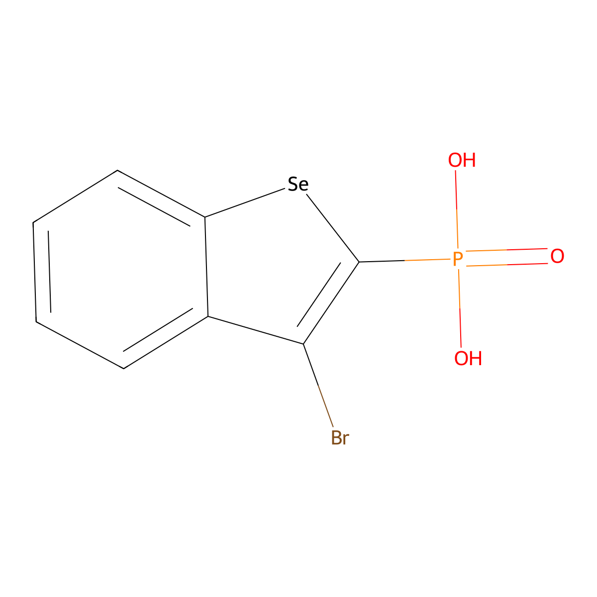 Phosphonic acid, (3-bromobenzo[b]selenophene-2-yl)- molecular structure, CAS 163124-45-6