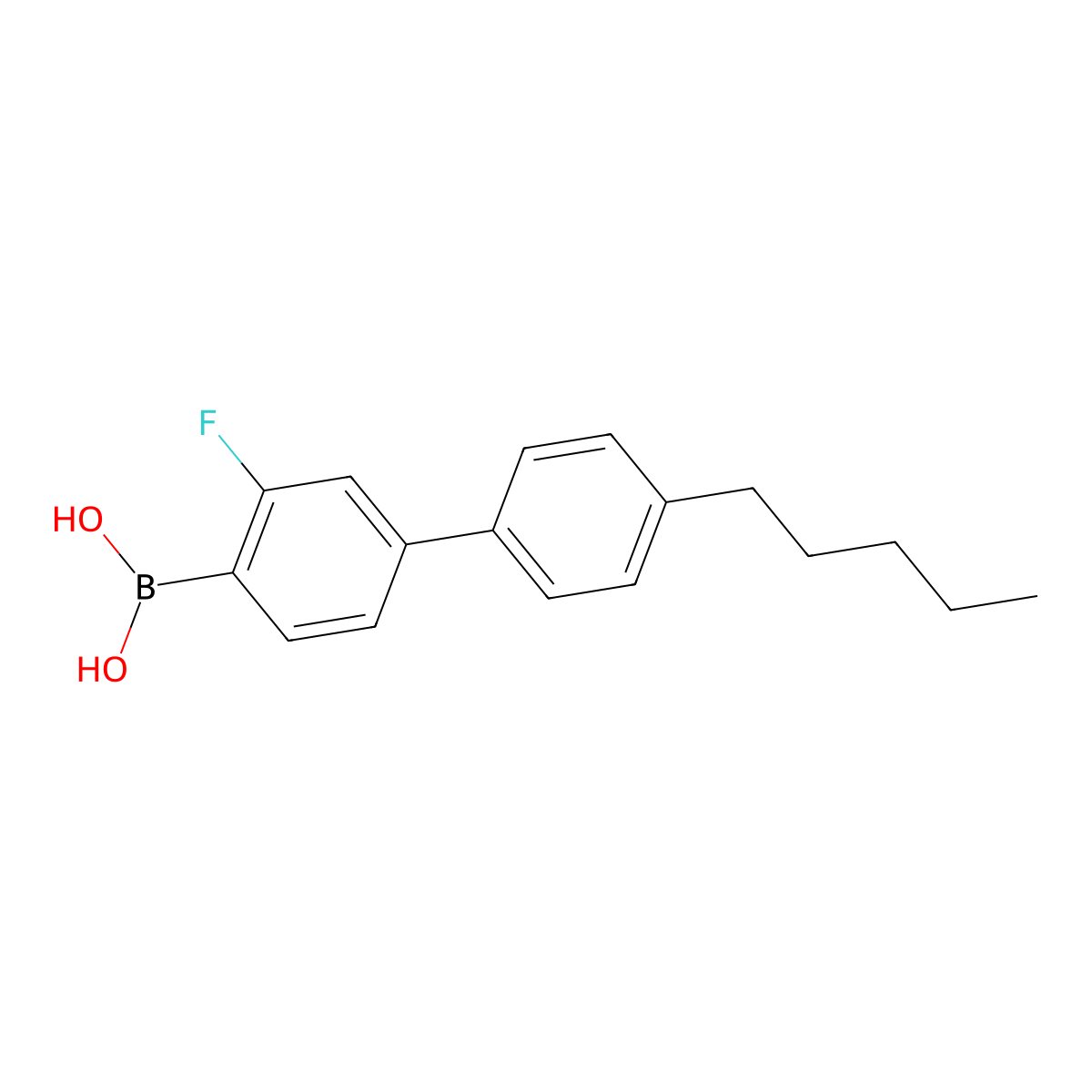 (3-Fluoro-4'-pentyl-[1,1'-biphenyl]-4-YL)boronic acid molecular structure, CAS 163129-14-4