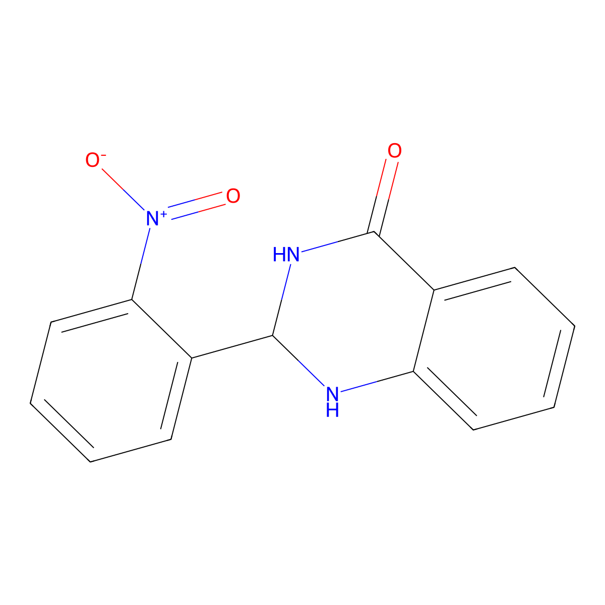 1,2-Dihydro-2-(2-nitrophenyl)-4(3H)-quinazolinone molecular structure, CAS 16313-85-2