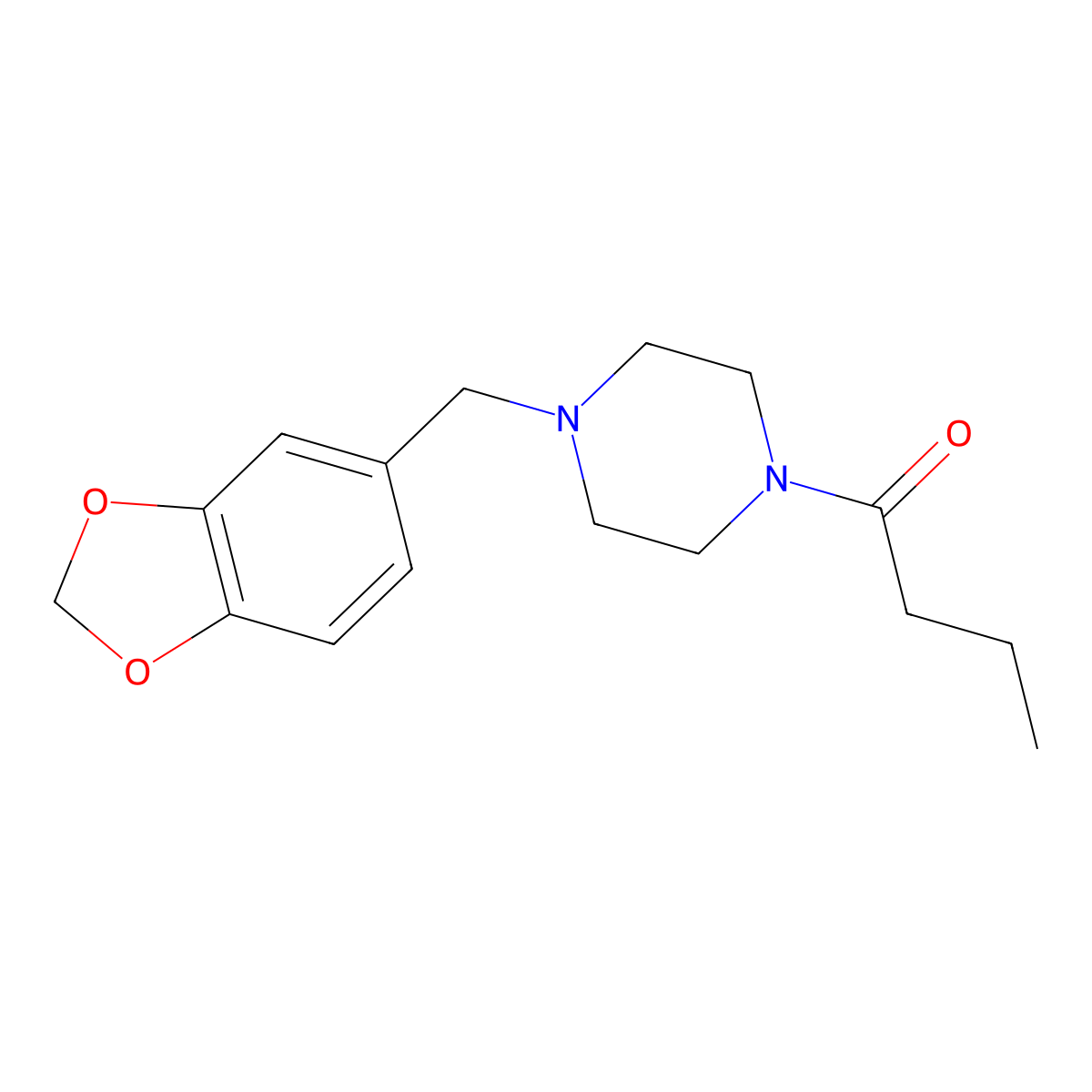 1-(3,4-Methylenedioxybenzyl)-4-(1-oxobutyl)piperazine molecular structure, CAS 163130-28-7