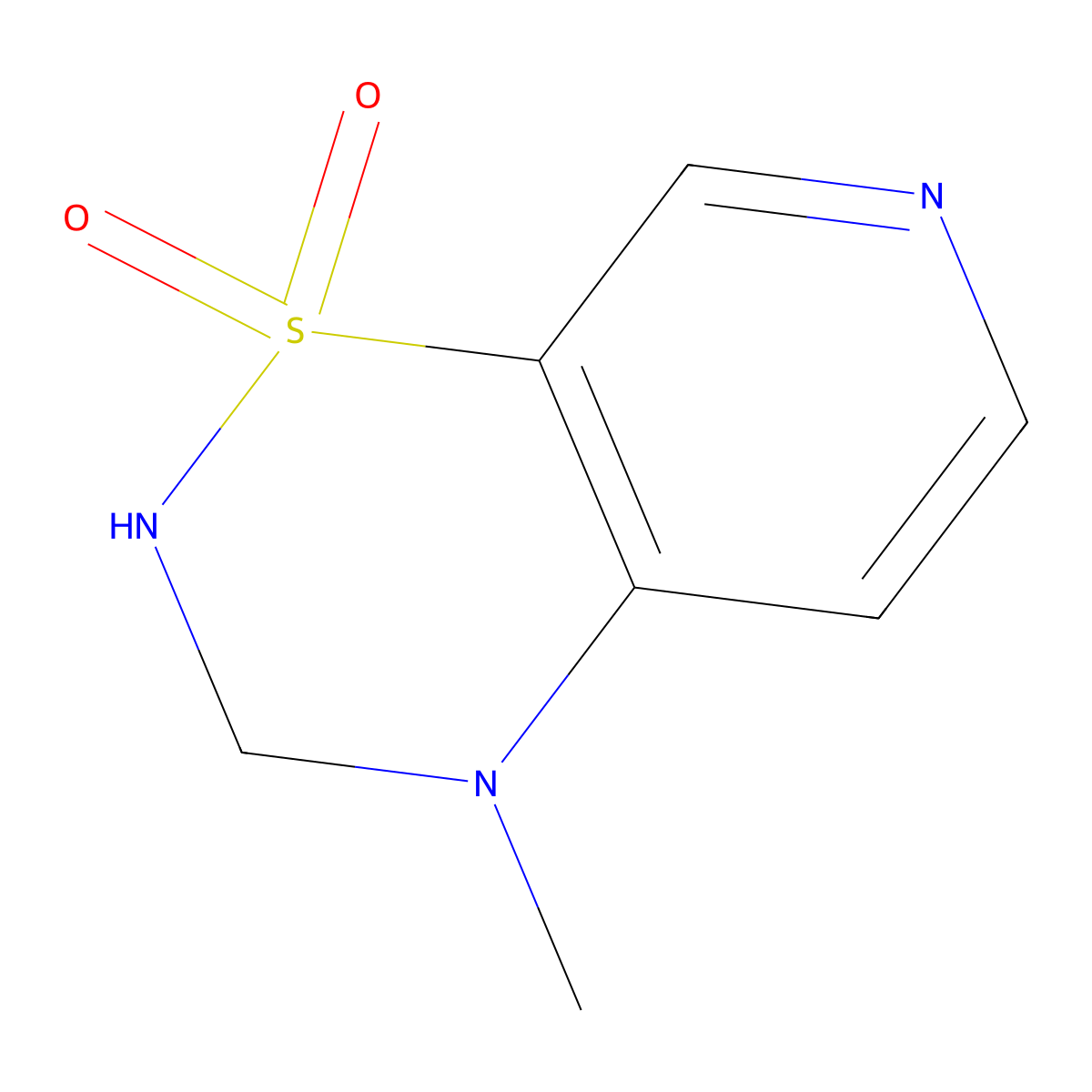 2H-Pyrido[4,3-e]-1,2,4-thiadiazine,3,4-dihydro-4-methyl-,1,1-dioxide(9CI) molecular structure, CAS 163136-55-8
