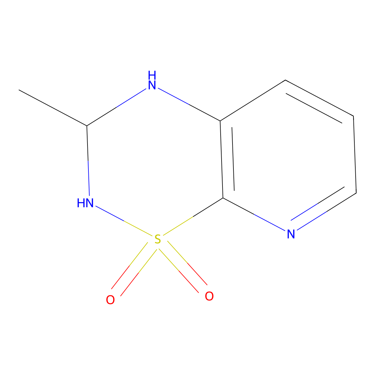 3-methyl-3,4-dihydro-2H-pyrido[3,2-e][1,2,4]thiadiazine 1,1-dioxide molecular structure, CAS 163136-62-7