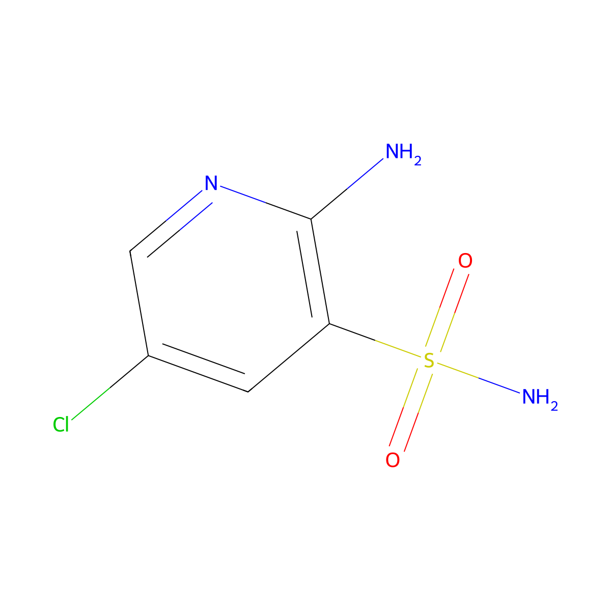 2-Amino-5-chloro-pyridine-3-sulfonic acid amide molecular structure, CAS 163137-44-8