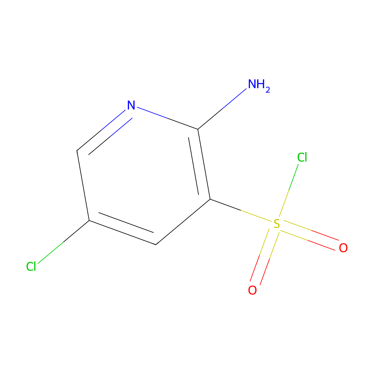 2-Amino-5-chloropyridine-3-sulfonyl chloride molecular structure, CAS 163137-45-9