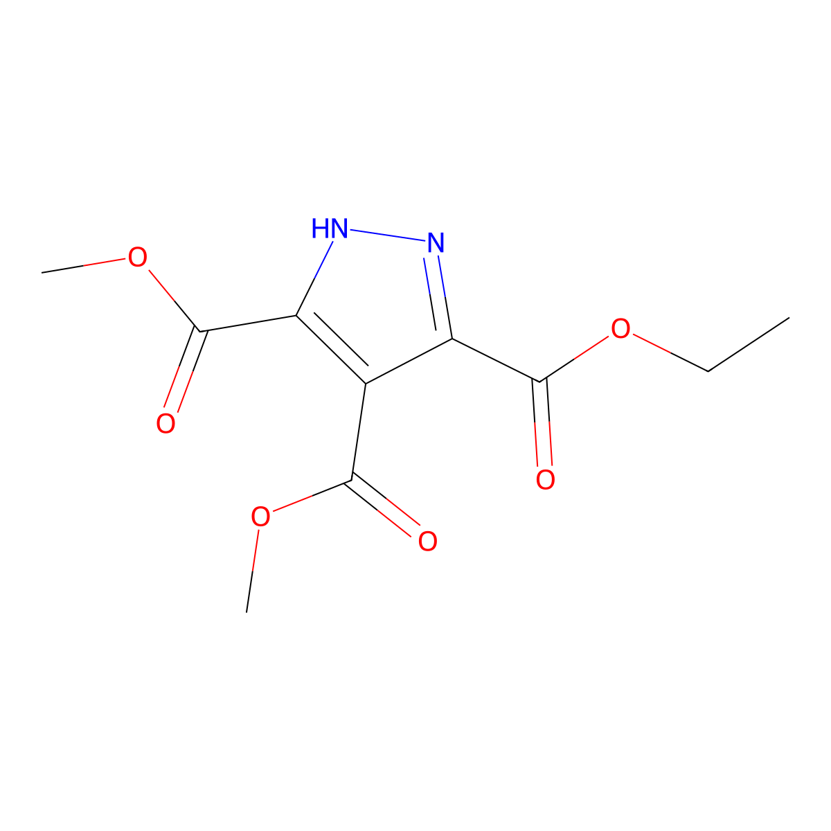 3-Ethyl 4,5-dimethyl 1H-pyrazole-3,4,5-tricarboxylate molecular structure, CAS 16314-74-2