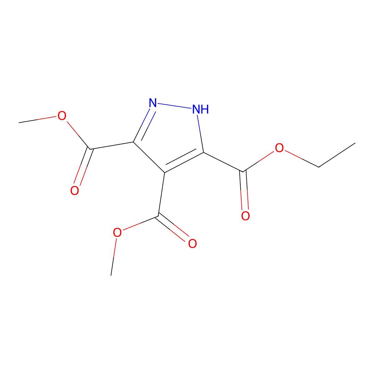 3-Ethyl 4,5-dimethyl 1H-pyrazole-3,4,5-tricarboxylate molecular structure, CAS 16314-74-2