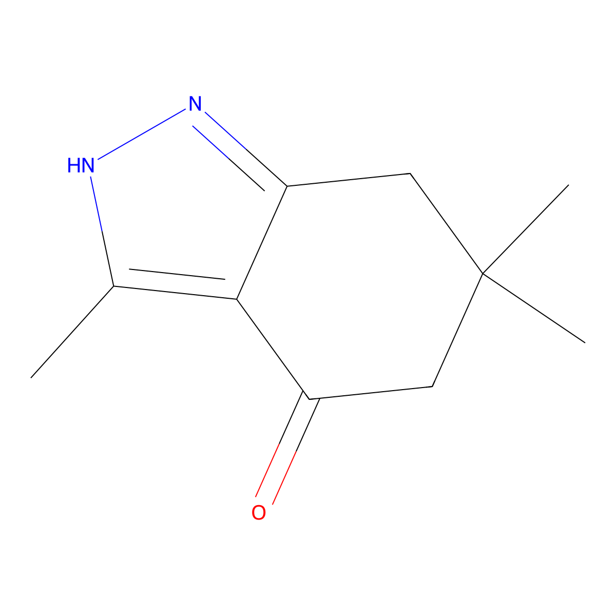 3,6,6-Trimethyl-1,5,6,7-tetrahydro-4H-indazol-4-one molecular structure, CAS 16315-16-5