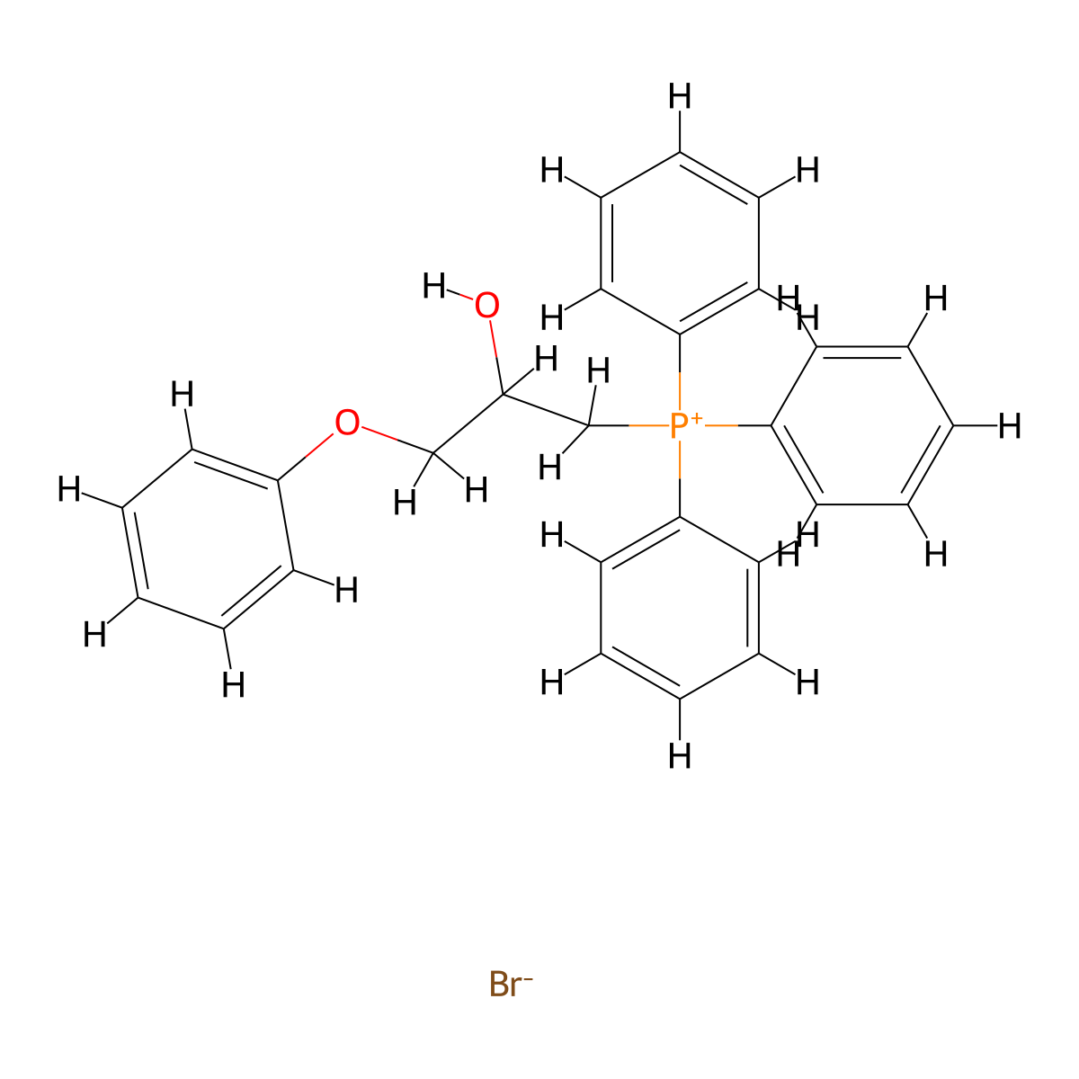 (2-Hydroxy-3-phenoxypropyl)triphenylphosphonium bromide molecular structure, CAS 16315-61-0