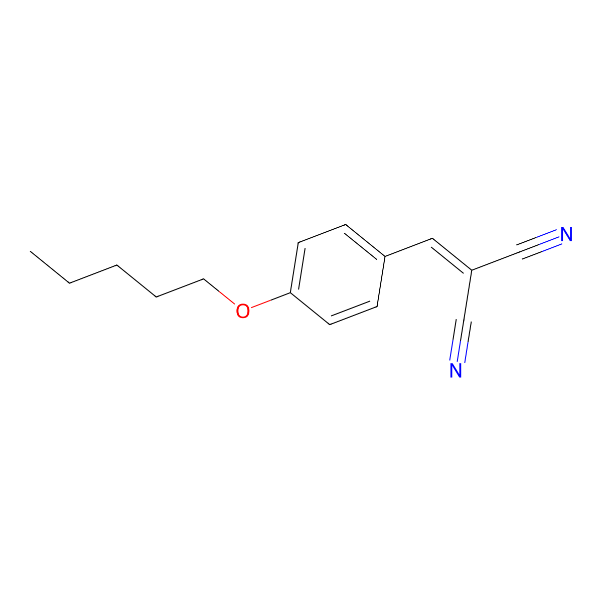 2-(4-(Pentyloxy)benzylidene)malononitrile molecular structure, CAS 163157-63-9