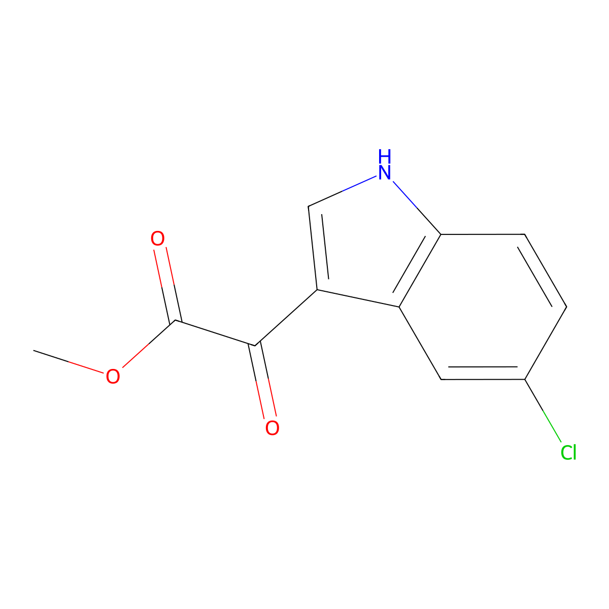 Methyl 2-(5-chloro-1H-indol-3-YL)-2-oxoacetate molecular structure, CAS 163160-55-2