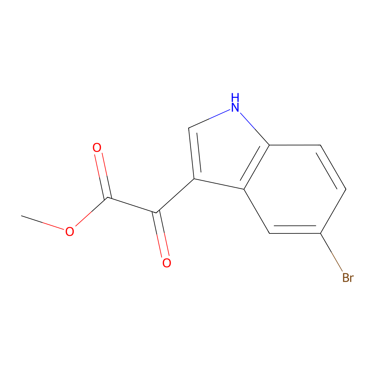 methyl 2-(5-bromo-1H-indol-3-yl)-2-oxoacetate molecular structure, CAS 163160-56-3