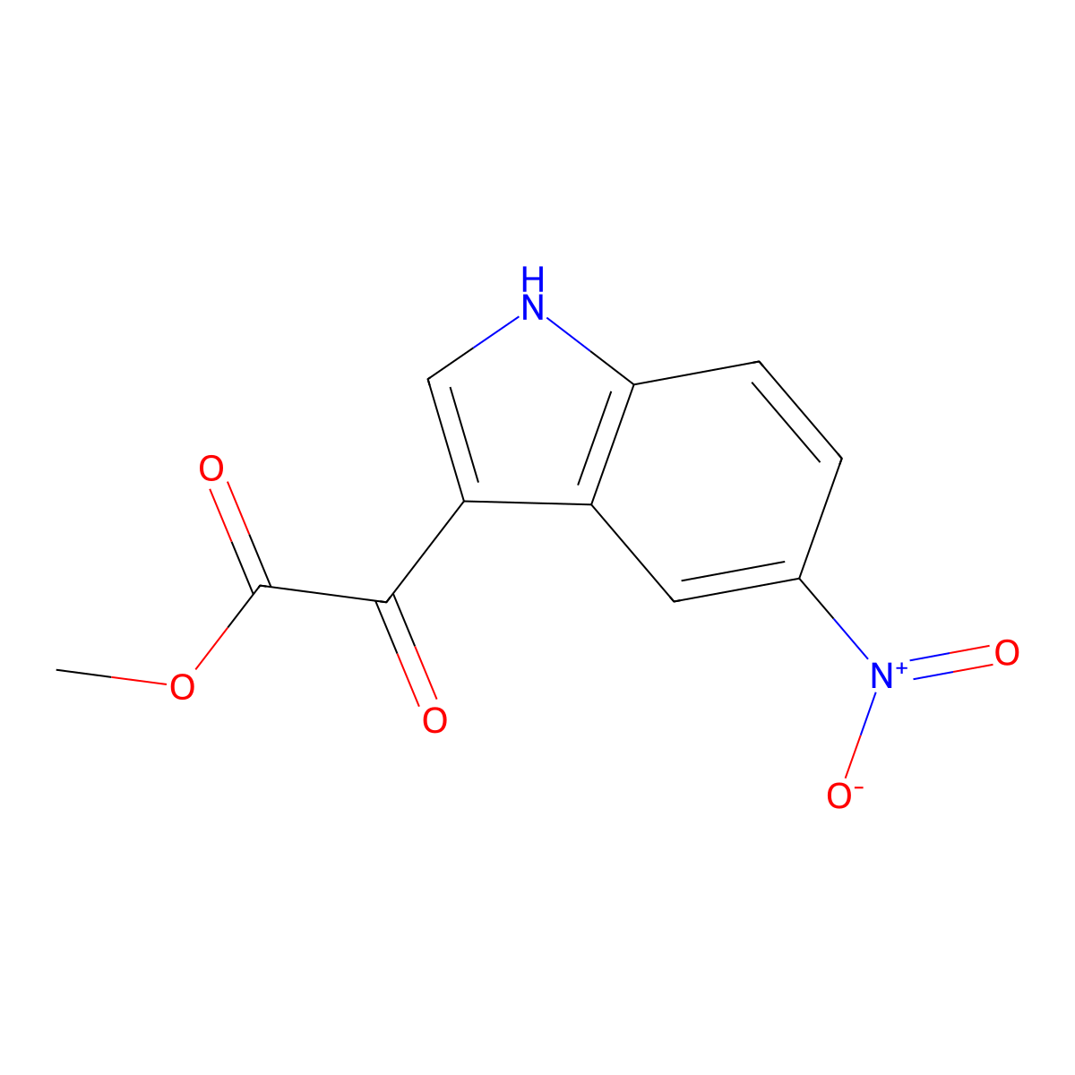 methyl 2-(5-nitro-1H-indol-3-yl)-2-oxoacetate molecular structure, CAS 163160-57-4
