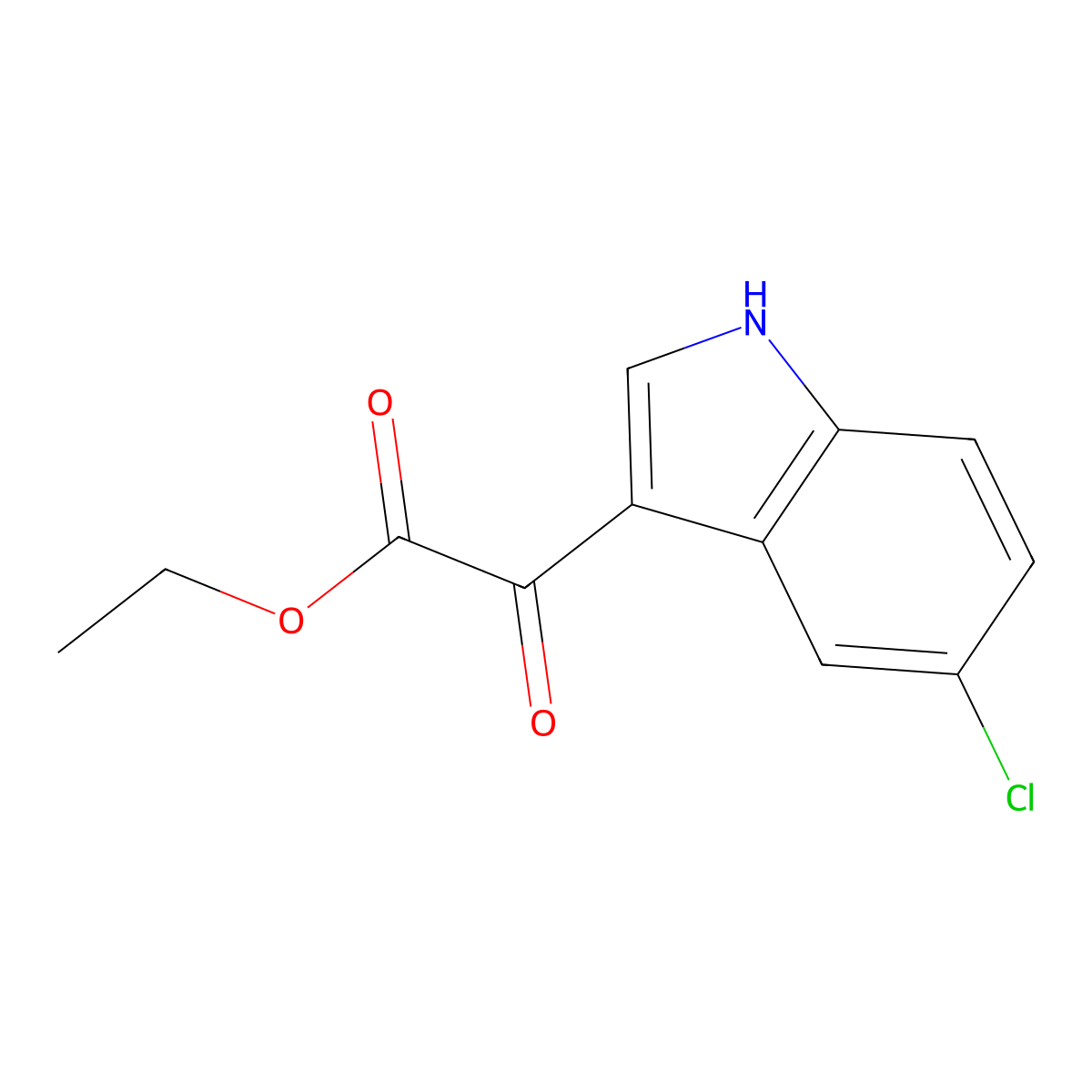 ethyl 2-(5-chloro-1H-indol-3-yl)-2-oxoacetate molecular structure, CAS 163160-58-5